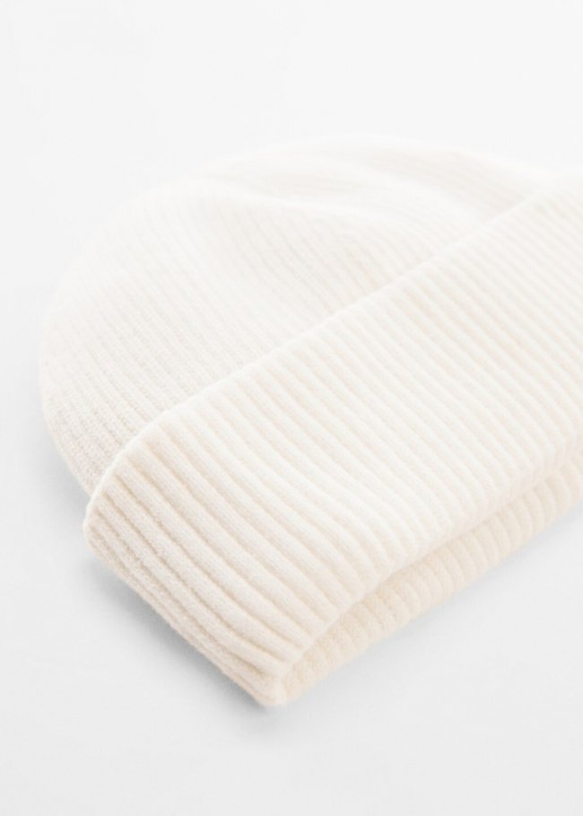 Mango Gorro corto punto - Blanco roto