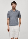 Mango Polo punto manga corta - Azul indigo