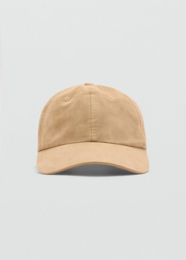 Mango Gorra efecto ante - Arena