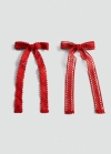 Mango Pack 2 pasadores lazo crochet - Rojo