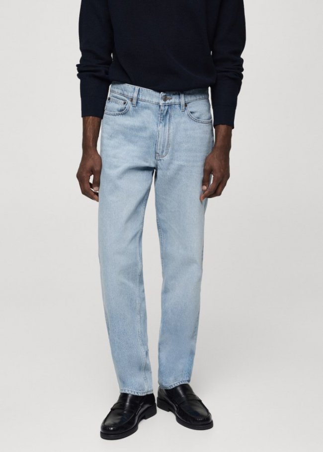 Mango Jeans Bob straight fit - Azul claro