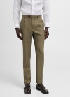 Mango Pantalón traje slim fit pinzas - Khaki