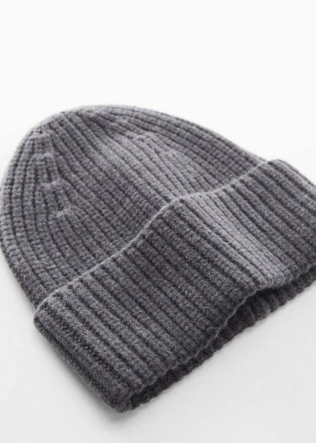 Mango Gorro punto mezcla lana - Gris oscuro vigoré