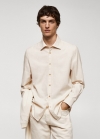 Mango Camisa fil a fil 100% algodón - Marrón medio
