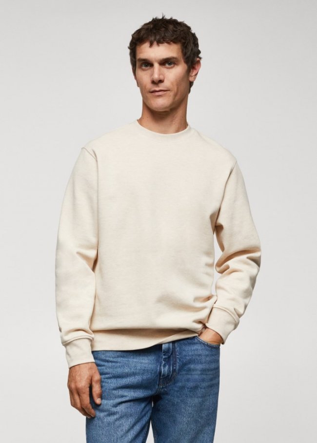Mango Sudadera ligera algodón - Arena