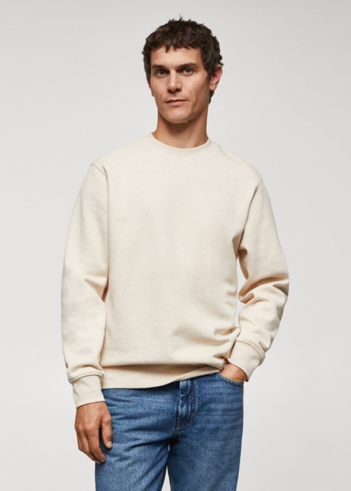 Mango Sudadera ligera algodón - Arena