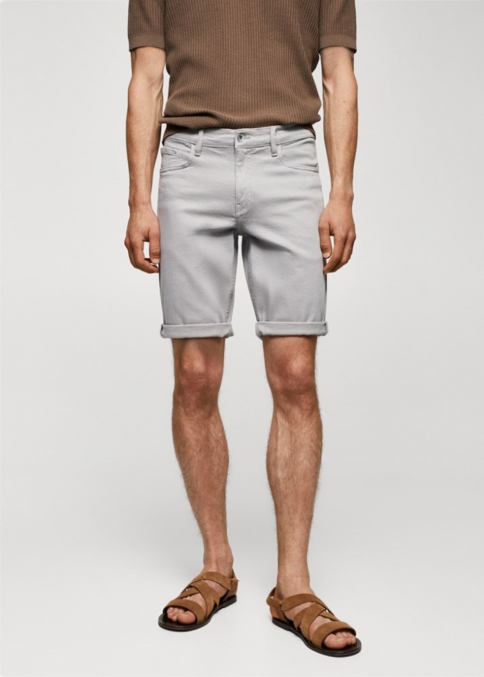 Mango Bermudas vaqueras slim fit - Gris claro vigoré