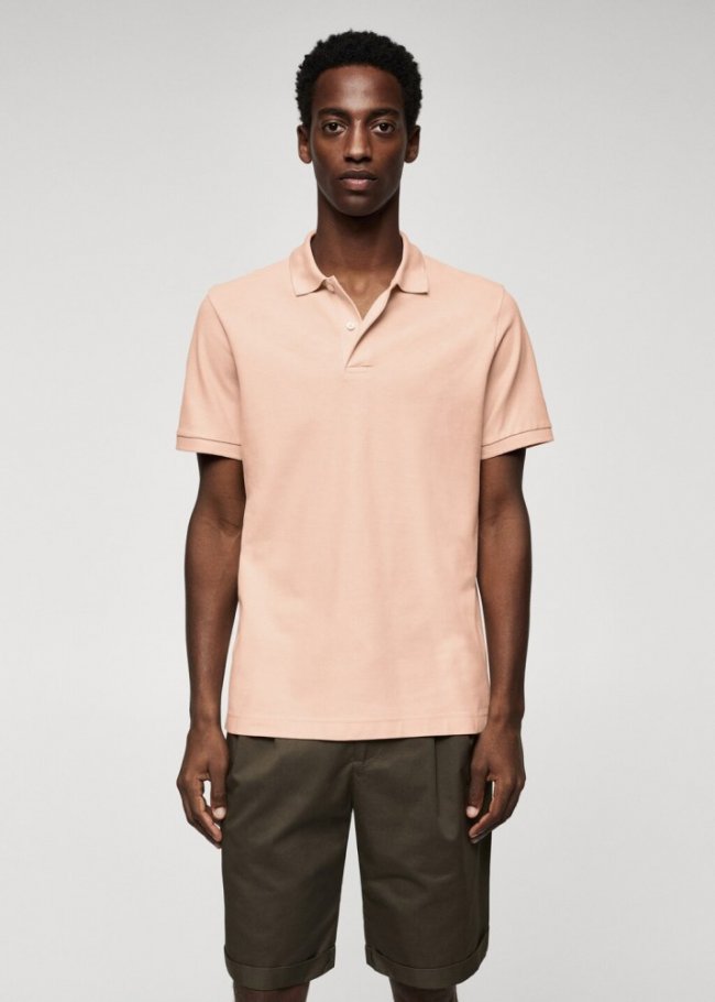 Mango Polo algodón piqué - Mandarina