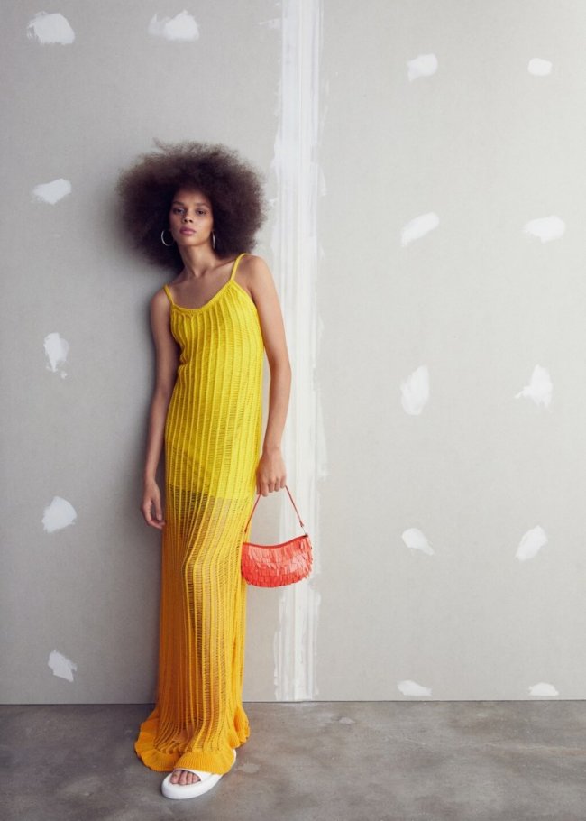Mango Bolso hombro flecos - Naranja
