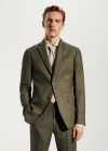Mango Americana traje 100% lino - Verde