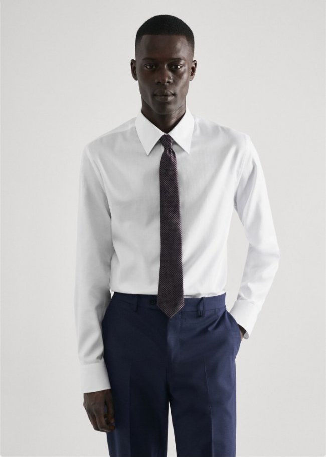 Mango Camisa traje regular fit estructura - Blanco
