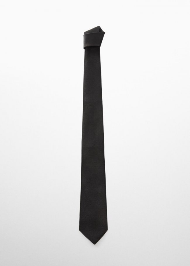 Mango Corbata estructura anti-arrugas - Negro