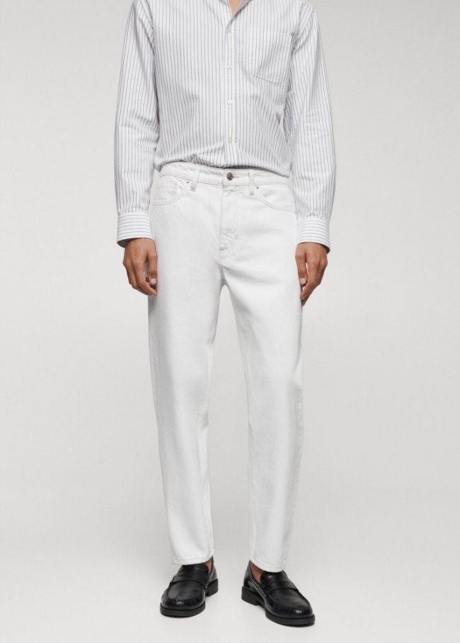 Mango Jeans tapered-fit - Blanco roto