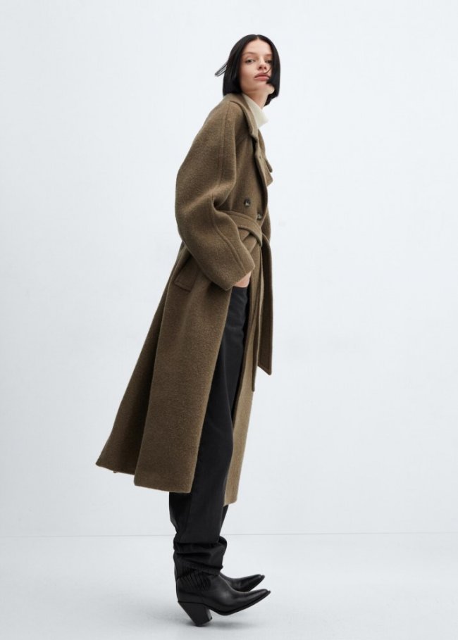 Mango Botín piel estilo cowboy - Negro