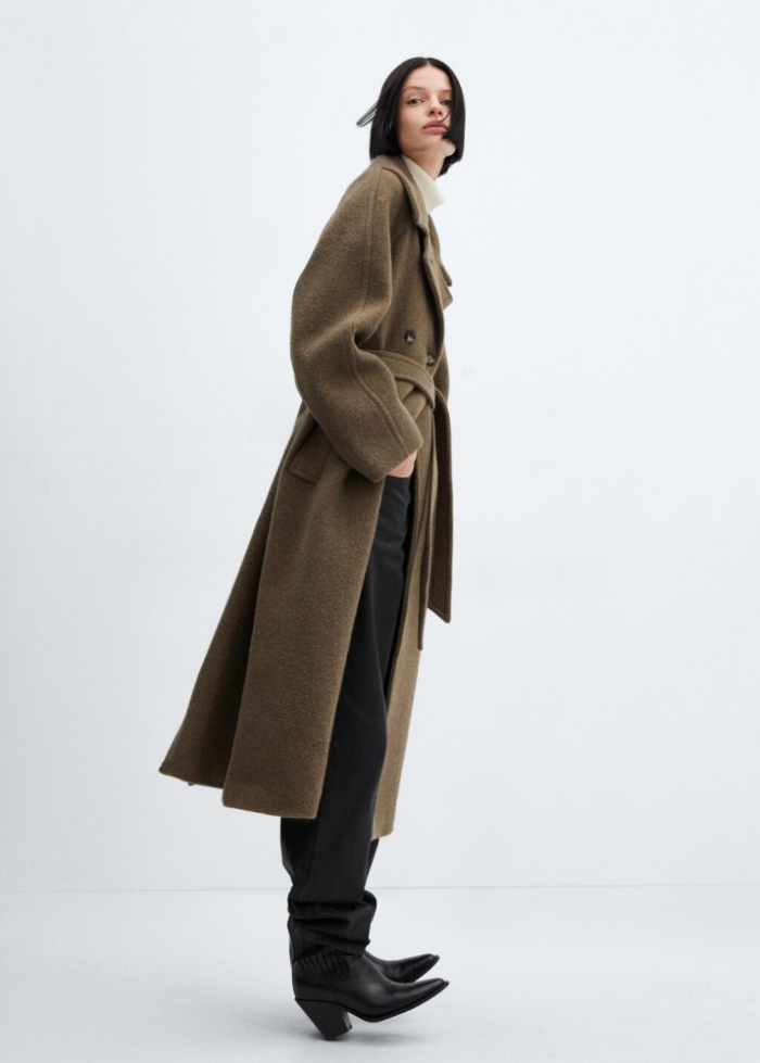 Mango Botín piel estilo cowboy - Negro