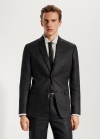 Mango Americana traje 100% lino - Negro