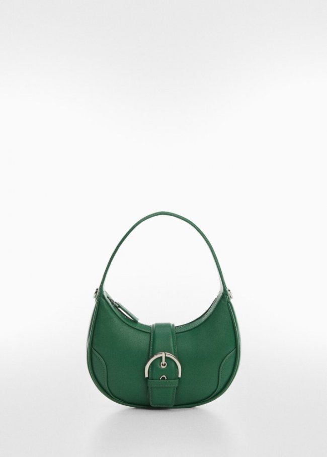 Mango Bolso doble asa hebilla - Verde billar