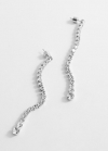 Mango Pendientes largos cristales - Plata