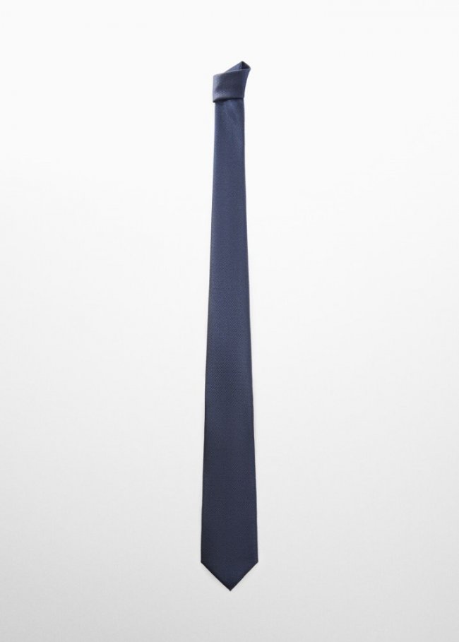 Mango Corbata estructura anti-arrugas - Azul marino oscuro