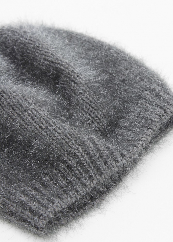 Mango Boina efecto pelo - Gris