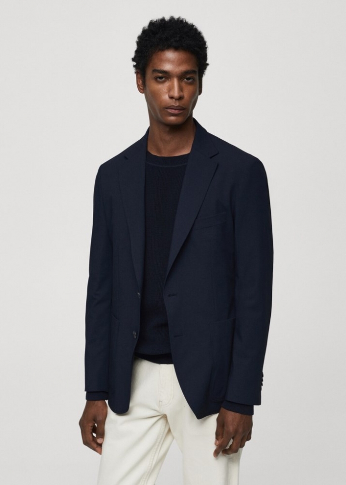 Mango Americana traje slim fit - Azul marino oscuro