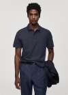 Mango Polo 100% algodón pique - Azul marino oscuro