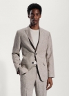 Mango Americana traje 100% lino - Beige