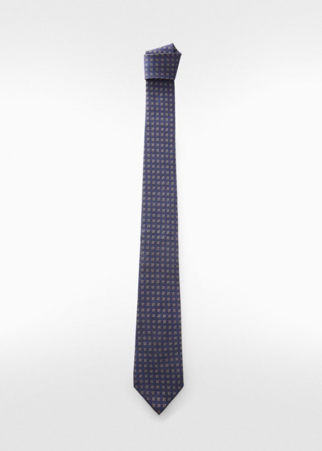 Mango Corbata seda estampado - Azul marino