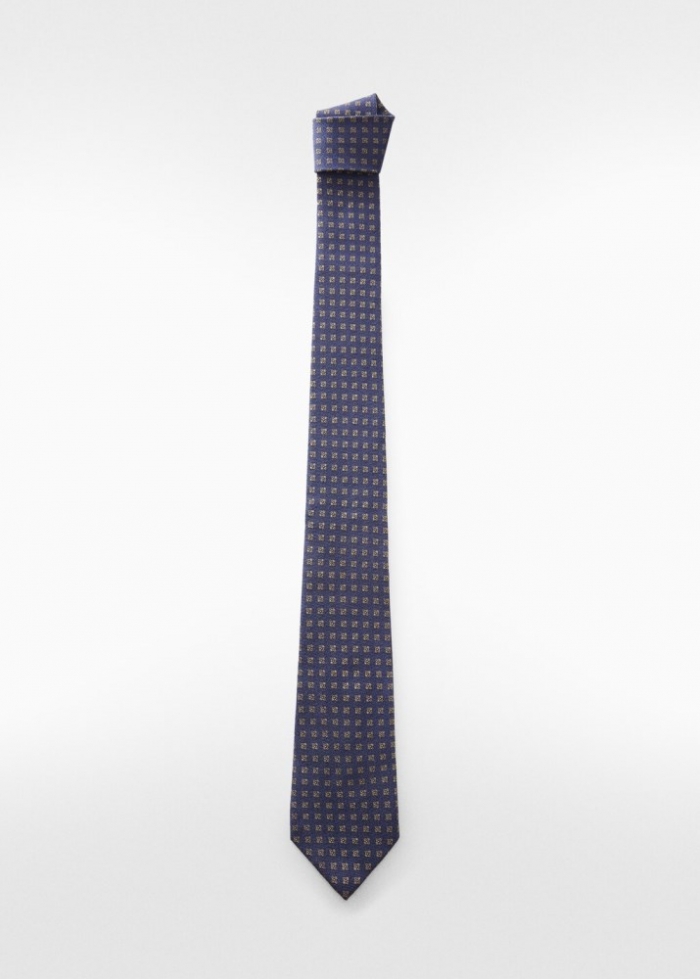 Mango Corbata seda estampado - Azul marino