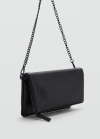 Mango Bolso cruzado cadena - Negro