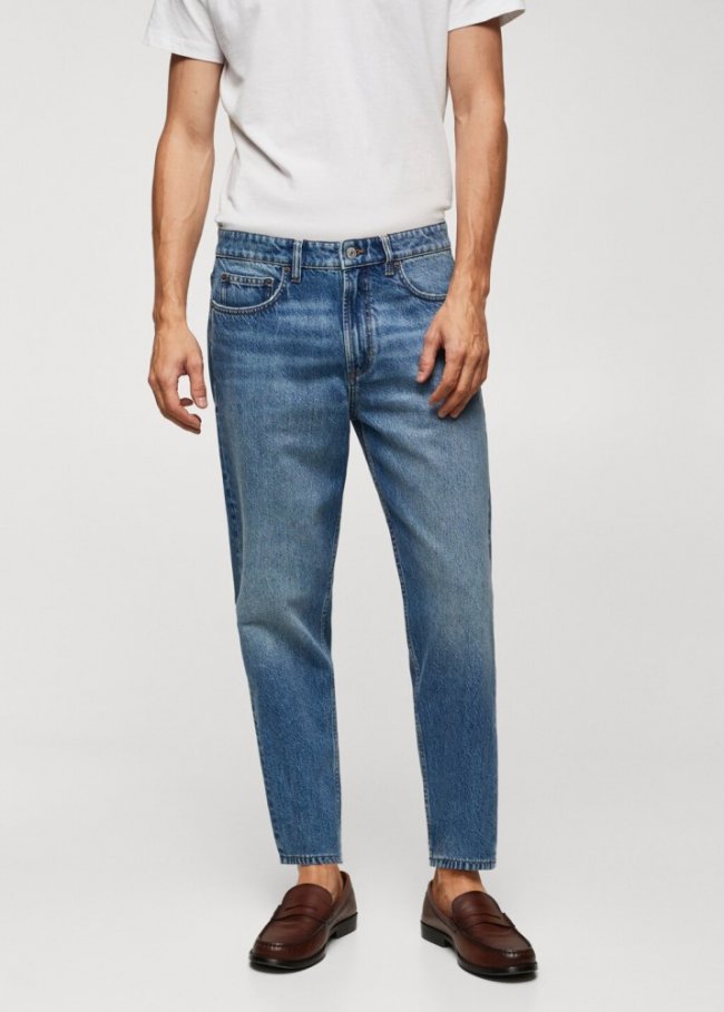 Mango Jeans tapered-fit lavado medio - Azul medio