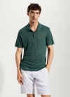 Mango Polo slim fit 100% lino - Verde