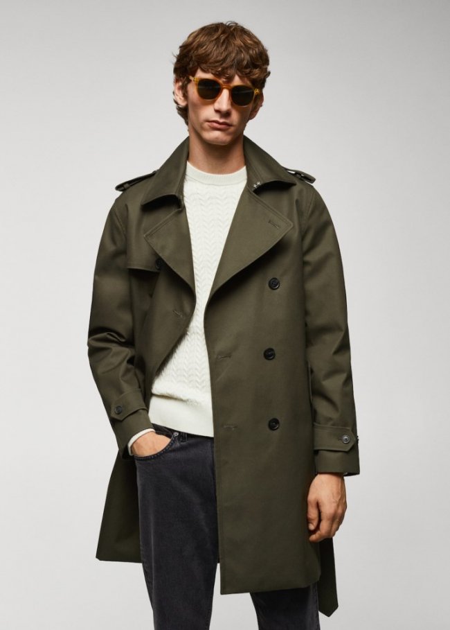 Mango Gabardina clásica water repellent - Khaki