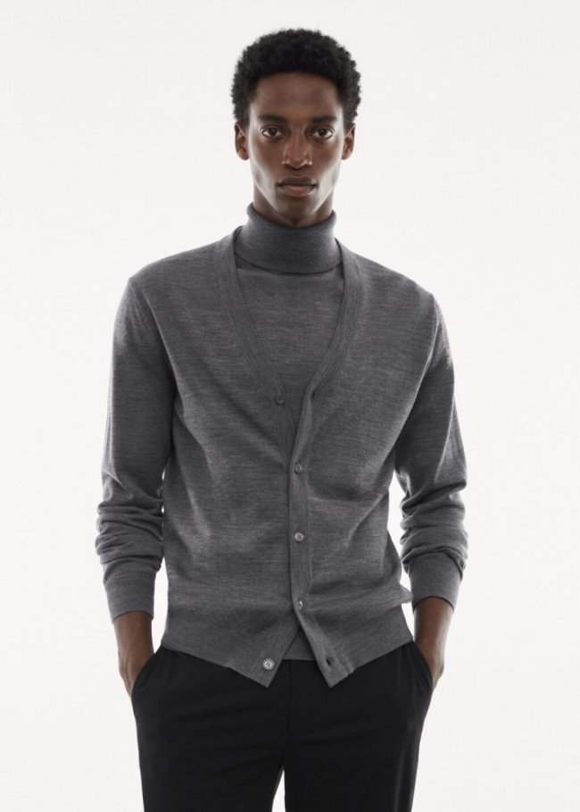 Mango Cárdigan 100% lana merino - Gris