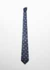 Mango Corbata estampado animales - Azul marino oscuro