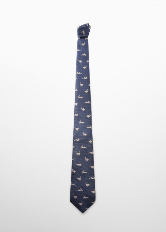 Mango Corbata estampado animales - Azul marino oscuro