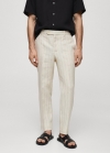 Mango Pantalón slim fit rayas diplomáticas - Blanco roto