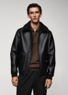 Mango Cazadora doble faz efecto piel - Negro