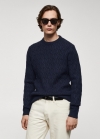 Mango Jersey punto trenzado - Azul marino oscuro