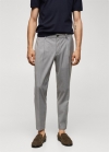 Mango Pantalón estampado pinzas - Gris claro vigoré
