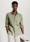 Mango Camisa slim fit 100% lino - Khaki