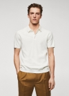 Mango Polo punto fino - Blanco roto