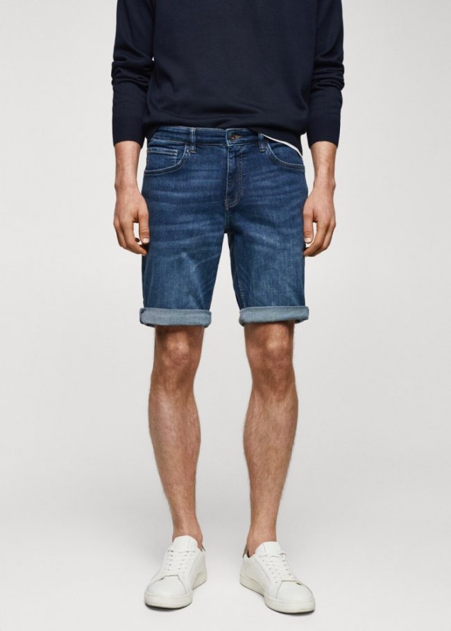 Mango Bermudas vaqueras slim fit - Azul oscuro