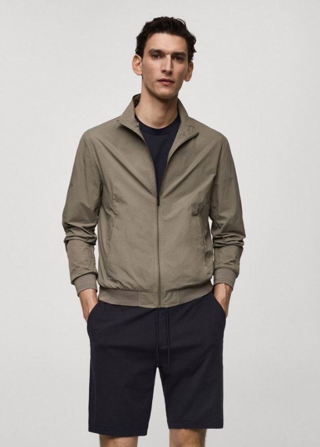 Mango Chaqueta bomber water repellent - Khaki