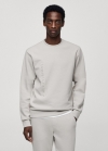Mango Sudadera mensaje tejido técnico - Gris hielo