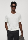 Mango Camiseta lino - Blanco roto