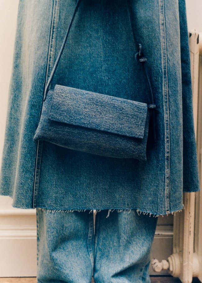 Mango Bolso hombro denim - Azul medio