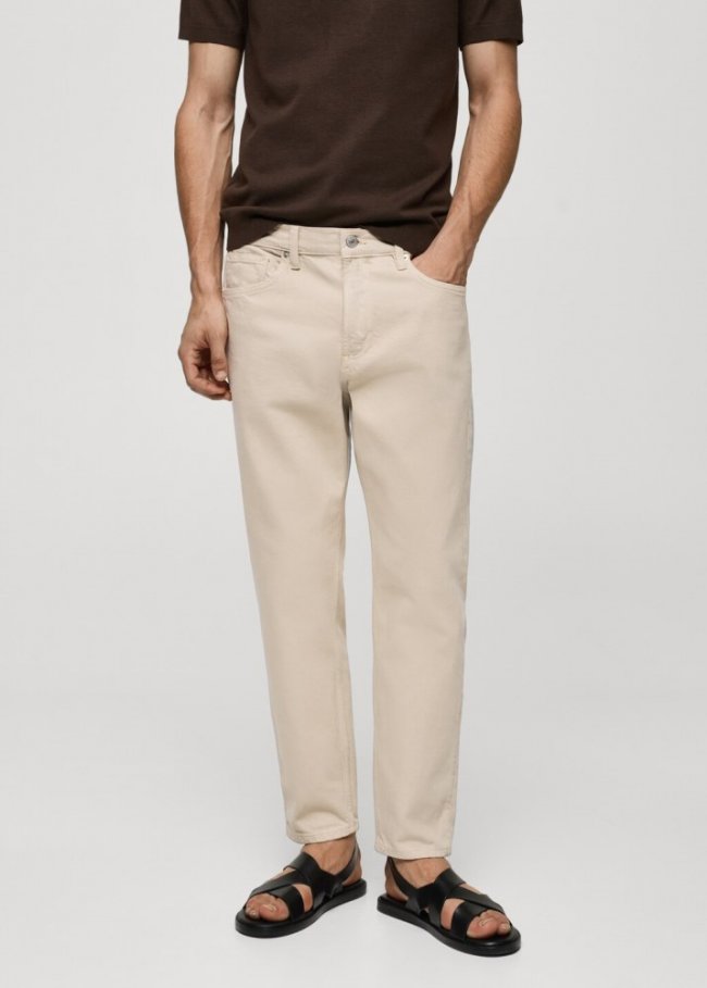 Mango Jeans tapered-fit - Beige