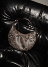 Mango Bolso piel tachuelas - Gris antracita