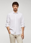 Mango Camisa slim fit algodón estructura - Blanco